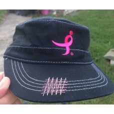 Mujers Breast Cancer Awareness Distressed Baseball Cap Hat Black with Pink  eb-54655748